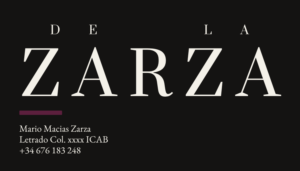 Tarjeta de De la Zarza — anverso, con los datos de Mario Macías Zarza